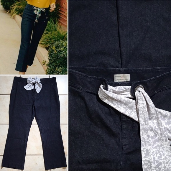 Anthropologie Denim - Anthropologie Essential Crop Flare Scarf Tie Jeans